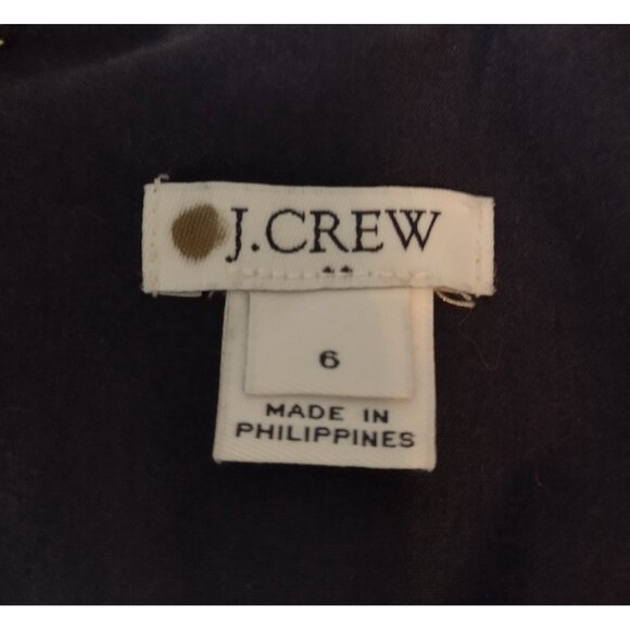 J Crew Crochet Lace Overlay Cotton Dress Size 6 Navy Career Boho READ - Picture 6 of 9